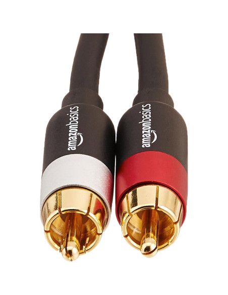 Cable RCA Estéreo Amazon Basics 1.22m Conectores Oro