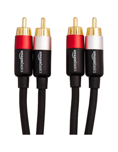 Cable RCA Estéreo Amazon Basics 1.22m Conectores Oro