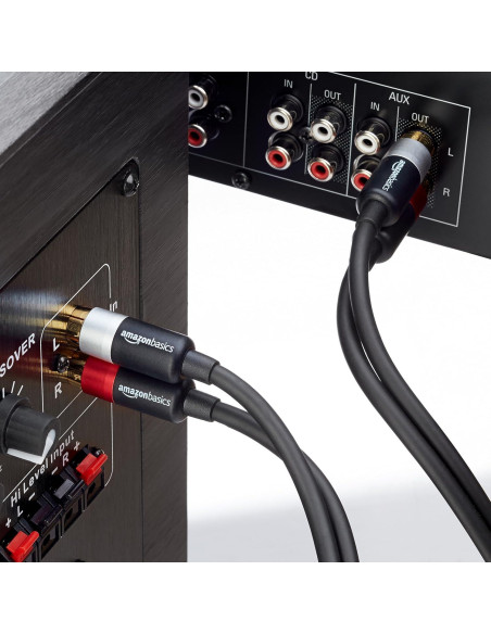 Cable RCA Estéreo Amazon Basics 1.22m Conectores Oro