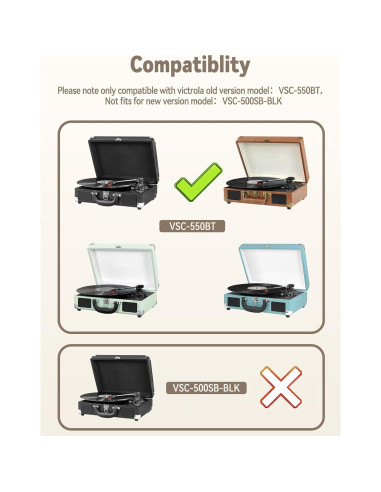 Cable de Alimentación 5V CC Compatible Victrola VSC-550BT