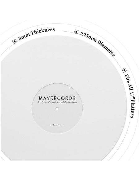Mat Antideslizante para Tornamesa 12 Pulgadas - Fieltro Acrílico Blanco