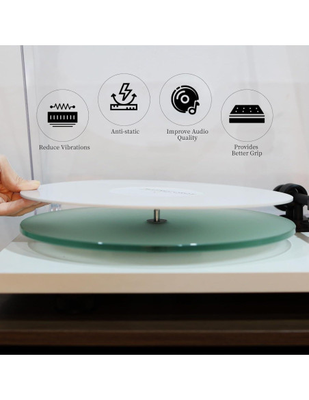 Mat Antideslizante para Tornamesa 12 Pulgadas - Fieltro Acrílico Blanco