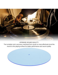 Alfombrilla para Tocadiscos Acrílica 30cm Azul Claro - Mejora Sonido 2