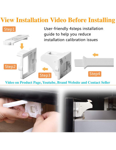 Cerraduras Magnéticas Adhesivas Vmaisi para Bebés - 8 Unidades