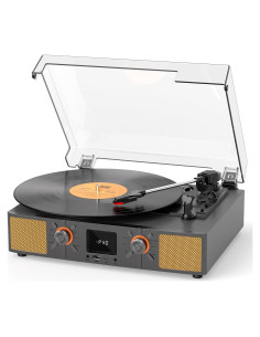 Reproductor de Vinilo Bluetooth VICTRESS TE-2032GY 3 Velocidades