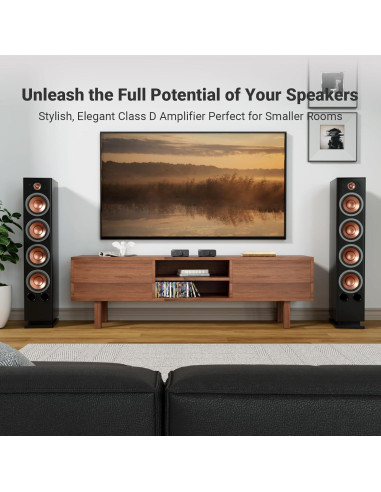 Amplificador Estéreo Fosi Audio V3 600W 2 Canales para Altavoces