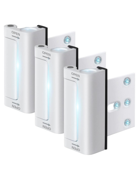 Cerradura de Refuerzo de Seguridad Awdia - Paquete de 3 Blancas