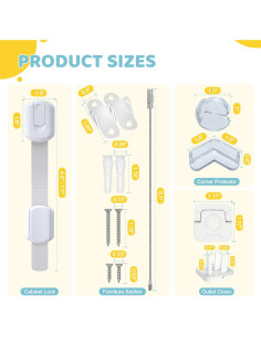 Kit de Seguridad Infantil 4our Kiddies 56 Piezas Blanco 2