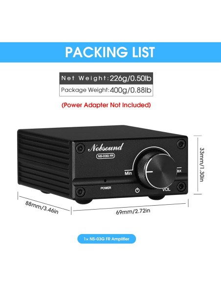 Amplificador de Potencia Mono Nobsound 100W TPA3116D2 25V