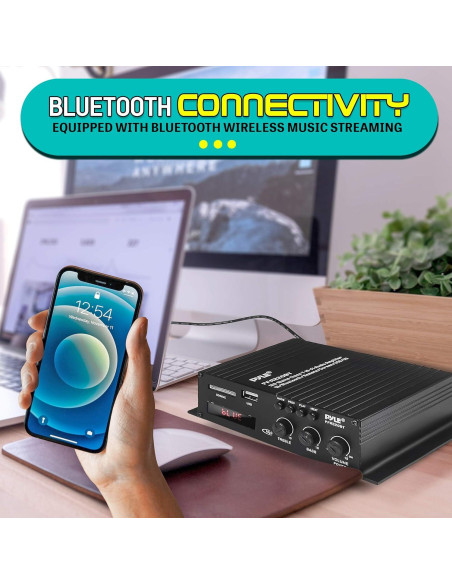 Amplificador de Audio Bluetooth Pyle PFA220BT 120W Doble Canal