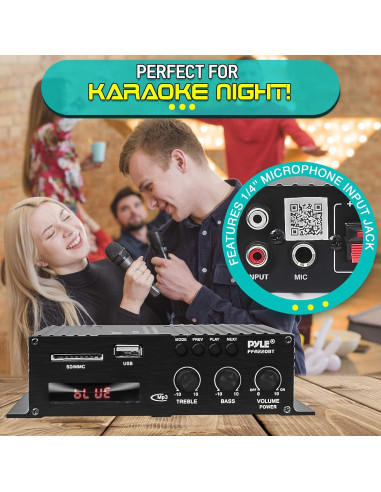 Amplificador de Audio Bluetooth Pyle PFA220BT 120W Doble Canal