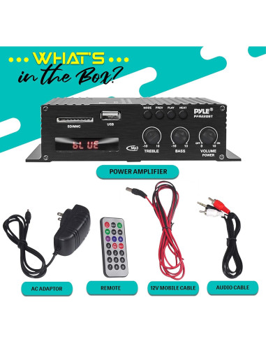 Amplificador de Audio Bluetooth Pyle PFA220BT 120W Doble Canal