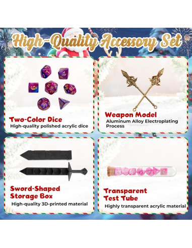 Calendario de Adviento de Dados DND HFZCZW 2025 - 28 Piezas