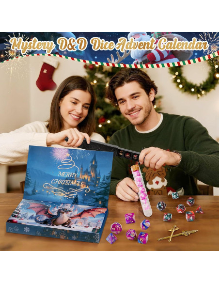 Calendario de Adviento de Dados DND HFZCZW 2025 - 28 Piezas