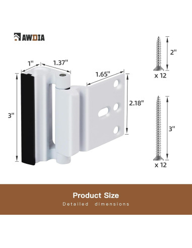 Cerradura de Refuerzo de Seguridad Awdia - Paquete de 3 Blancas