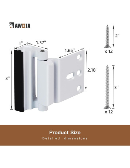 Cerradura de Refuerzo de Seguridad Awdia - Paquete de 3 Blancas