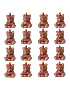 50 Figuras de Osos de Resina Miniatura para Cumpleaños - Marrón