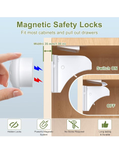 Bloqueos Magnéticos de Seguridad AOSITE para Gabinetes 6 Pzs 2