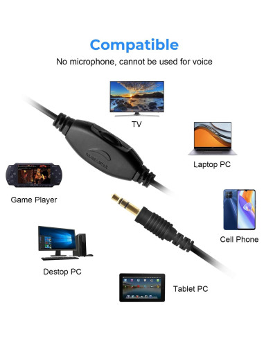 Auriculares con cable largo Yuebaitu S7 5.97m para TV