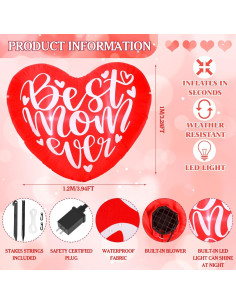 Decoración Inflable Día de la Madre VIHOSE Corazón 120x100 cm 2