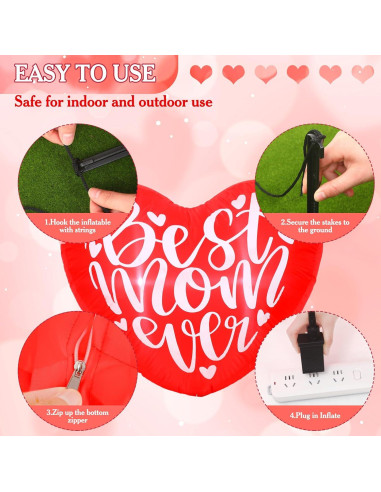 Decoración Inflable Día de la Madre VIHOSE Corazón 120x100 cm