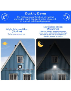 Luz de Inundación LED 20W con Sensor de Movimiento IP66 2