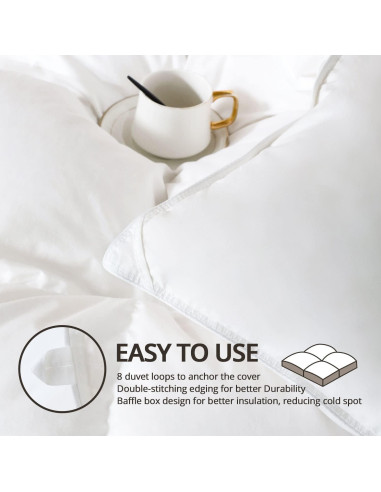 Edredón de plumas de ganso Globon King 800 poder relleno