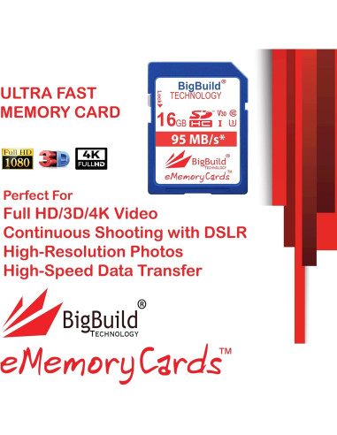 Tarjeta de Memoria SDHC 16GB UHS-I U3 95MB/s BigBuild