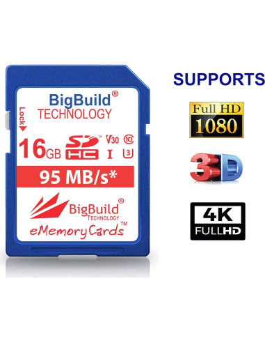 Tarjeta de Memoria SDHC 16GB UHS-I U3 95MB/s BigBuild