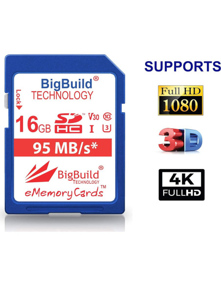 Tarjeta de Memoria SDHC 16GB UHS-I U3 95MB/s BigBuild