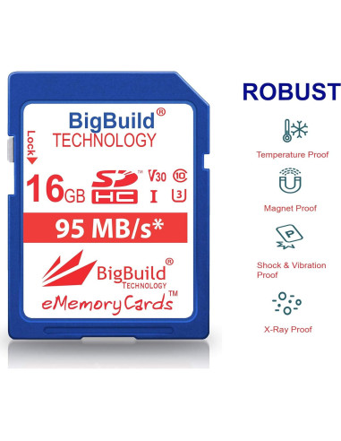 Tarjeta de Memoria SDHC 16GB UHS-I U3 95MB/s BigBuild