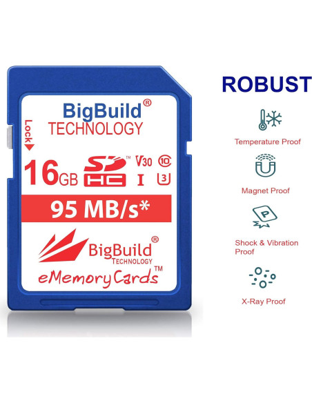 Tarjeta de Memoria SDHC 16GB UHS-I U3 95MB/s BigBuild