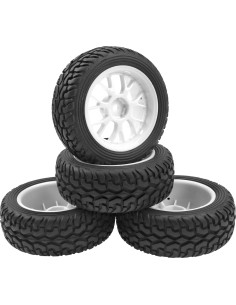 Neumáticos de goma y llantas plásticas 75mm HIRCQOO 1/10 RC 2