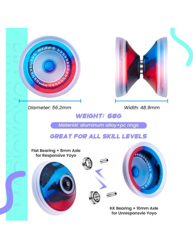 Yoyo Profesional MAGICYOYO V13 Bi-Material para Niños y Adultos