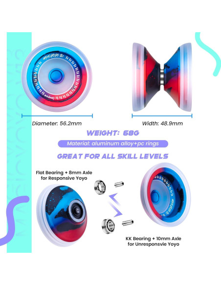 Yoyo Profesional MAGICYOYO V13 Bi-Material para Niños y Adultos