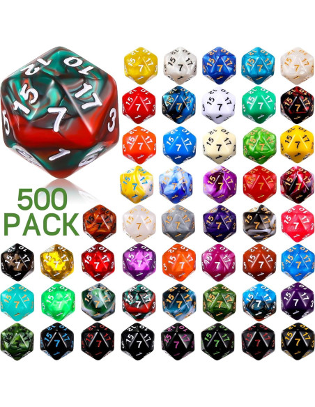 Conjunto de Dados Poliedricos Skylety 500 Piezas 20 Caras