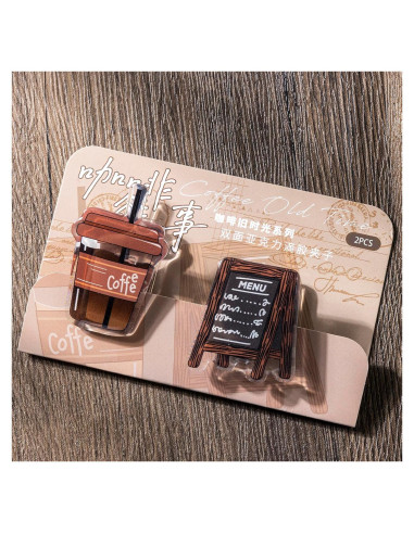 Doraking 2 Clips de Acrílico para Café - Sellado y Oficina