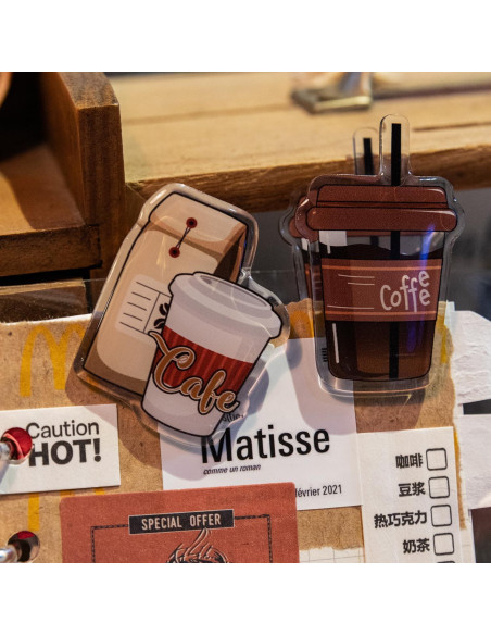 Doraking 2 Clips de Acrílico para Café - Sellado y Oficina