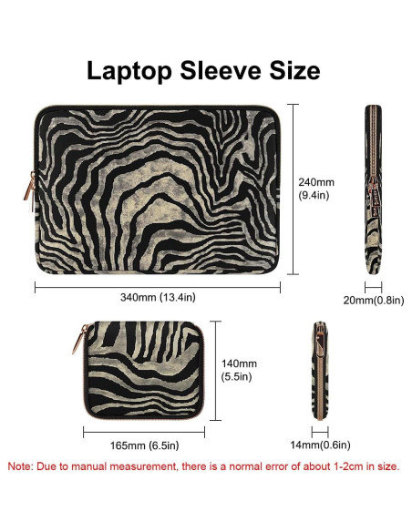 Funda para Laptop ARVOK 13-14" Resistente al Agua Zebra