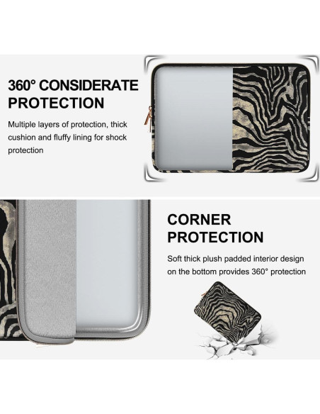 Funda para Laptop ARVOK 13-14" Resistente al Agua Zebra
