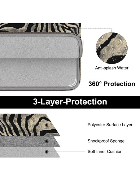 Funda para Laptop ARVOK 13-14" Resistente al Agua Zebra