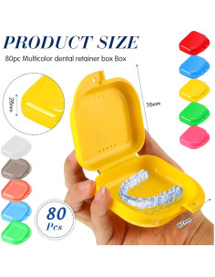 Estuche para Retenedor Dental Tanlade 80 Pcs 8.6x7.1 cm Colores 2
