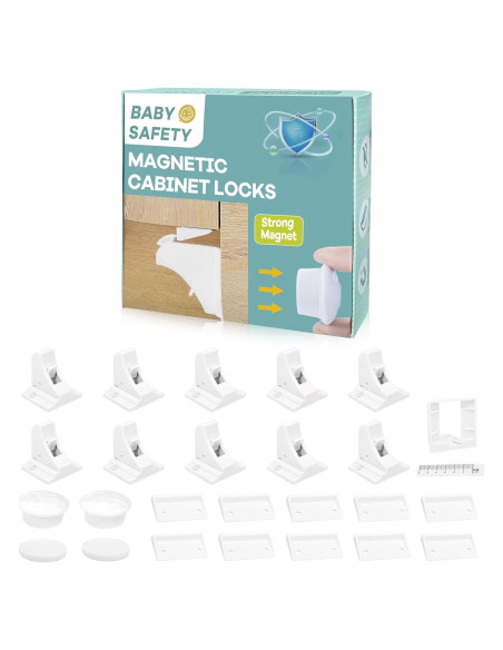 Cerraduras Magnéticas Axfvd para Gabinetes a Prueba de Niños - 10 Unidades