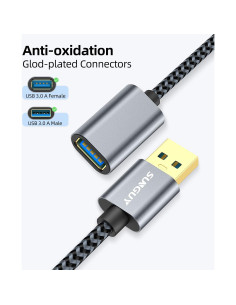 Cable de Extensión USB 3.0 SUNGUY 0.3m Alta Velocidad 5Gbps 2