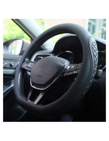 Cubierta de Volante de Cuero TAUYANG para Volkswagen D 36.8-38.1 cm