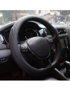 Cubierta de Volante de Cuero TAUYANG para Volkswagen D 36.8-38.1 cm 2