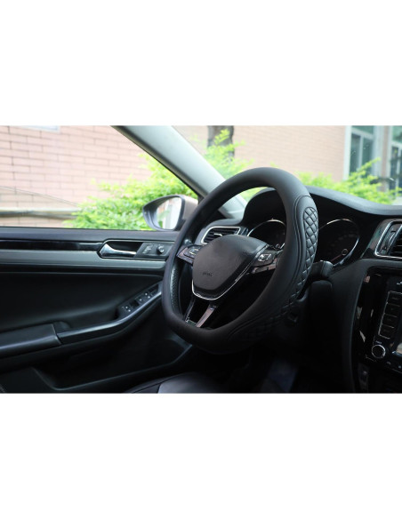 Cubierta de Volante de Cuero TAUYANG para Volkswagen D 36.8-38.1 cm