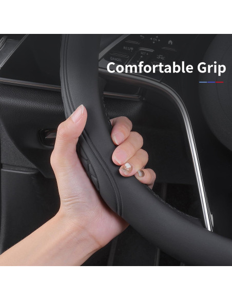 Cubierta de Volante de Cuero TAUYANG para Volkswagen D 36.8-38.1 cm