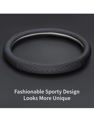 Cubierta de Volante de Cuero TAUYANG para Volkswagen D 36.8-38.1 cm