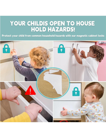 Cerraduras Magnéticas Axfvd para Gabinetes a Prueba de Niños - 10 Unidades